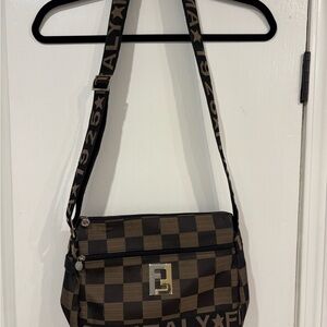 Green and Black Checkered Shoulder Bag